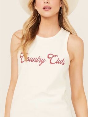Blended Women's Rhinestone Country Club Graphic Tank